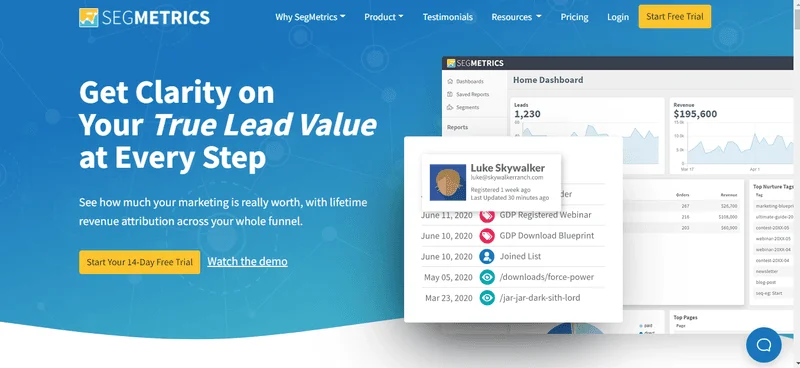 Segmetrics dashboard