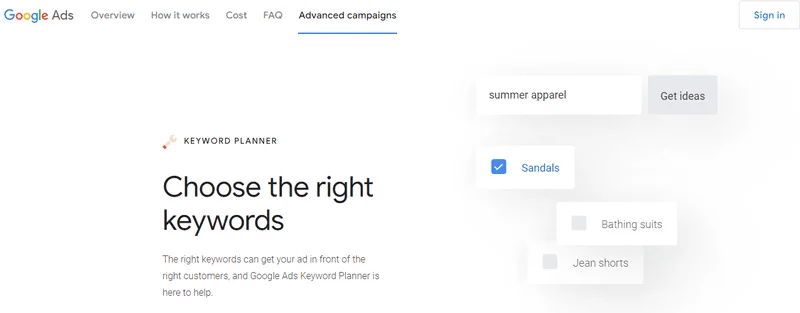 Google Keyword Planner