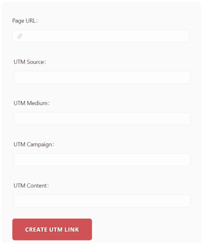 Step 1 UTM builder